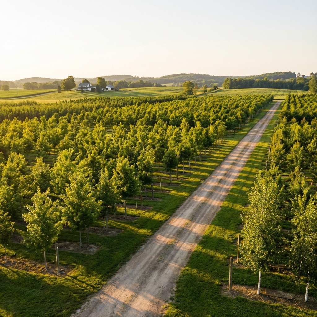 Tree farm rows